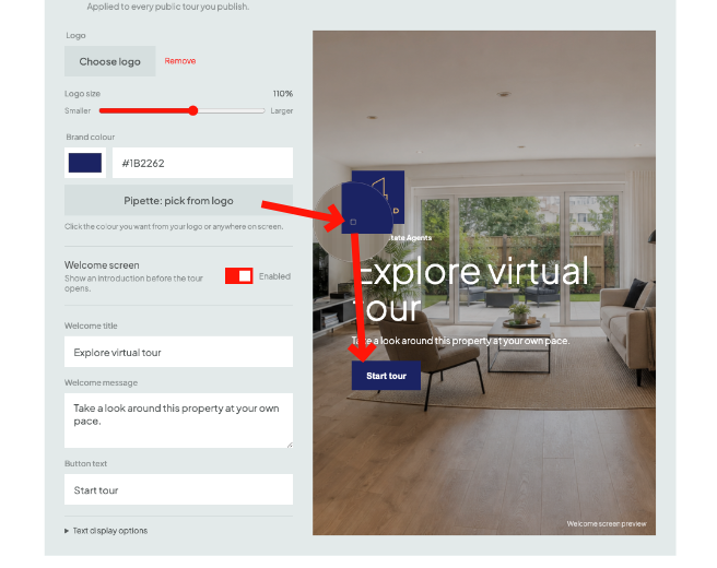 Create account screen